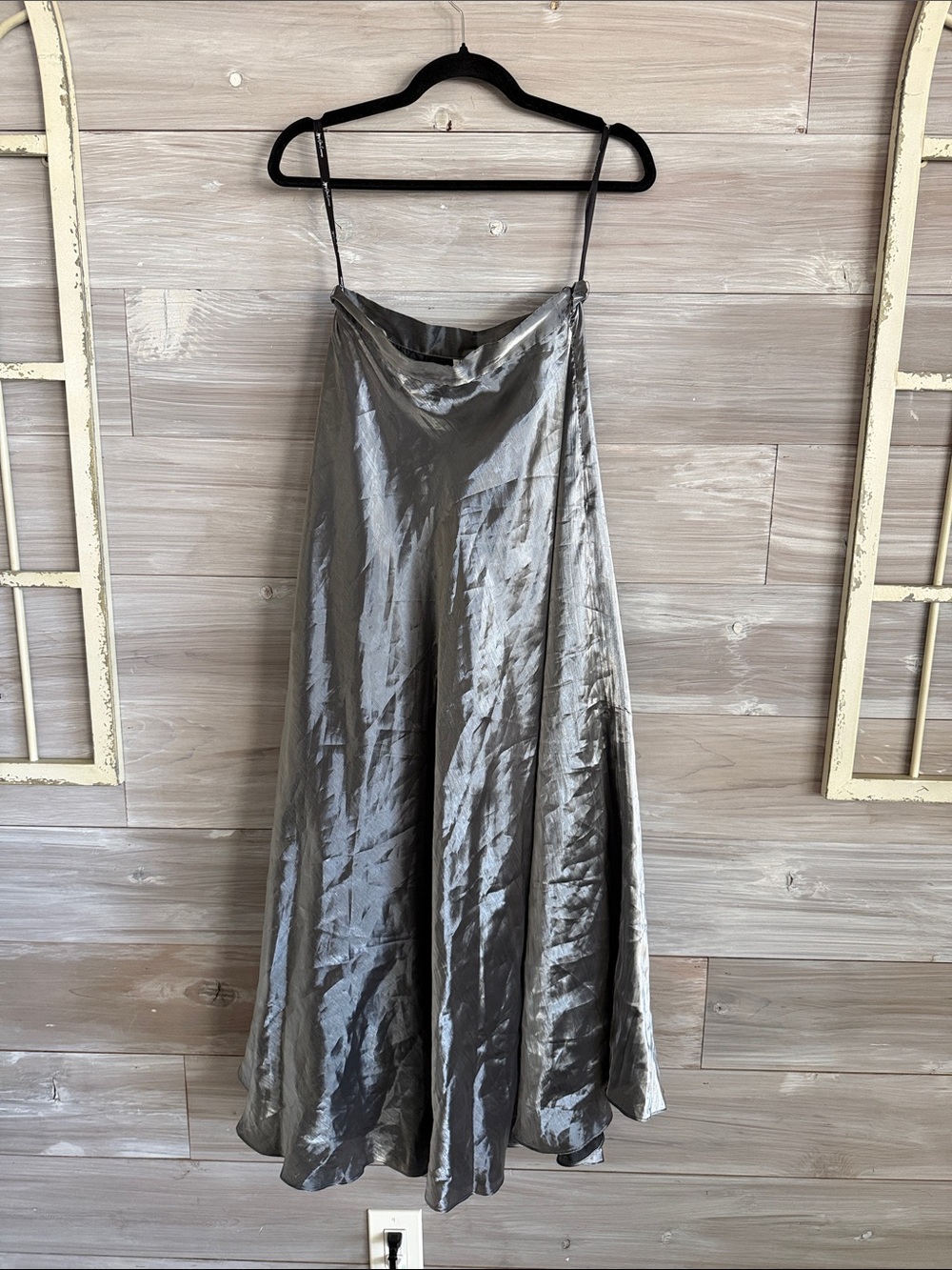 Formal A-Line Maxi Skirt - Silver